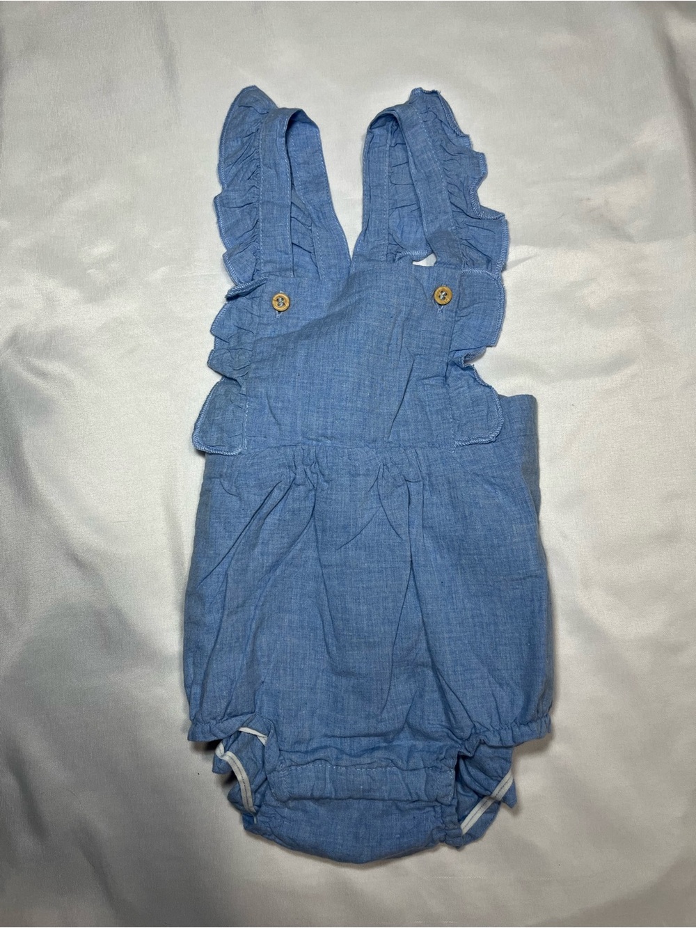 H&M Baby Girl Blue Soft Denim Organic Cotton Romper Sleeveless Size 6-9M NWT